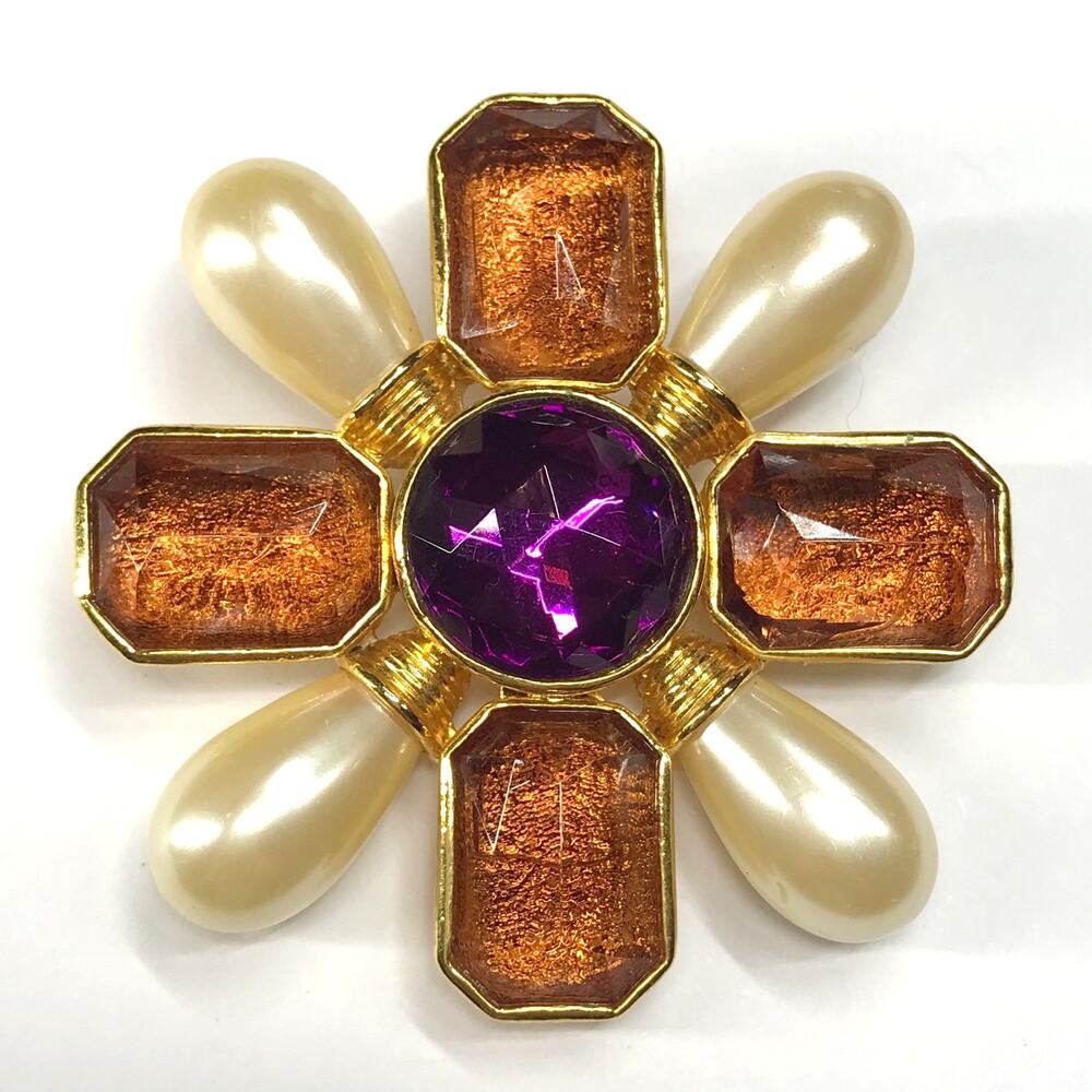 VTG Nina Ricci Avon Mogul Regal Maltese Cross Brooch Pendant Runway Oversized